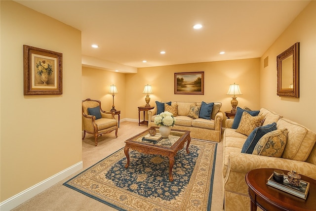 114 Southern Valley Ct, Adams Twp, PA 16046 - living area featuring light colored carpet and recessed lighting