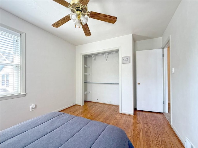 208 Beale Ave, Leechburg Boro, PA 15656 - bedroom with wood finished floors, a closet, and ceiling fan