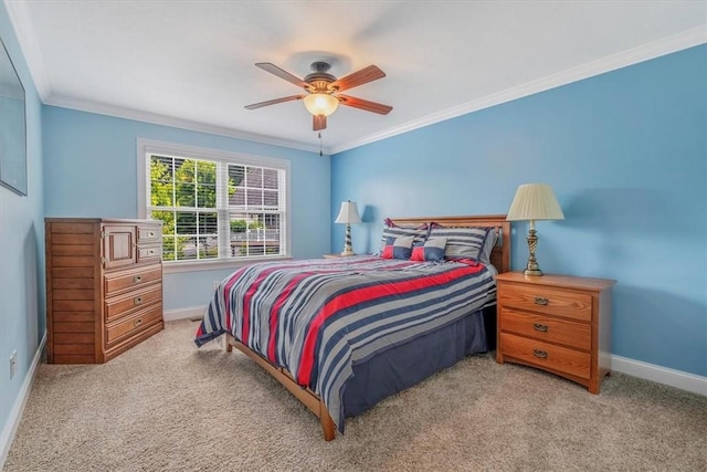1303 Shinnecock Ct, Adams Twp, PA 16046 - carpeted bedroom with ornamental molding and ceiling fan