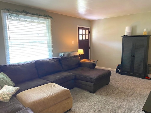 118 Delaware Ave, Scottdale, PA 15683 - carpeted living room featuring baseboards