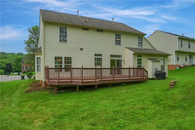 216 Beagle Dr, Moon/Crescent Twp, PA 15108 - back of house featuring a deck and a yard