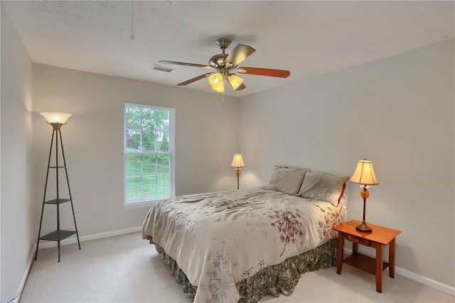216 Beagle Dr, Moon/Crescent Twp, PA 15108 - bedroom featuring light colored carpet, a ceiling fan, and attic access