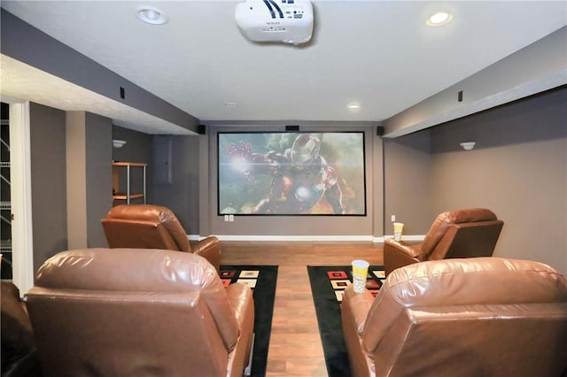 216 Beagle Dr, Moon/Crescent Twp, PA 15108 - home theater room with wood finished floors and recessed lighting