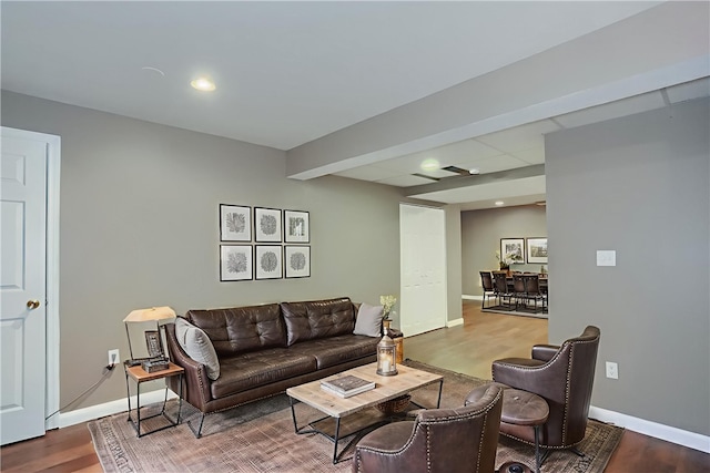 216 Beagle Dr, Moon/Crescent Twp, PA 15108 - living area featuring wood finished floors and recessed lighting