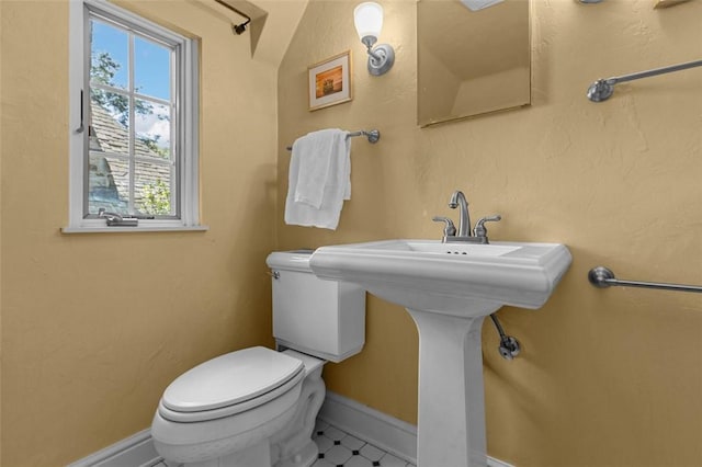 234 Orchard Dr, Mt Lebanon, PA 15228 - bathroom featuring toilet and lofted ceiling