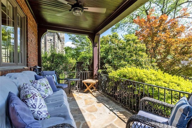 234 Orchard Dr, Mt Lebanon, PA 15228 - view of patio with a ceiling fan