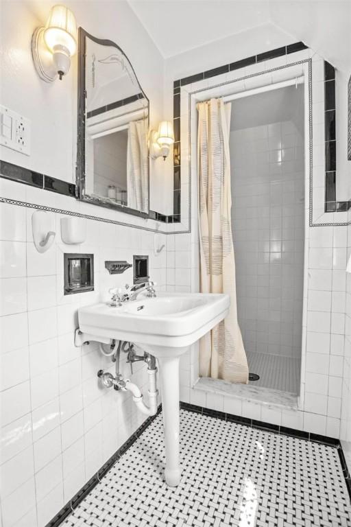 234 Orchard Dr, Mt Lebanon, PA 15228 - full bathroom with tile walls and a shower stall