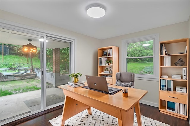 1809 Rosedale St, Verona, PA 15147 - office area with dark wood-style flooring