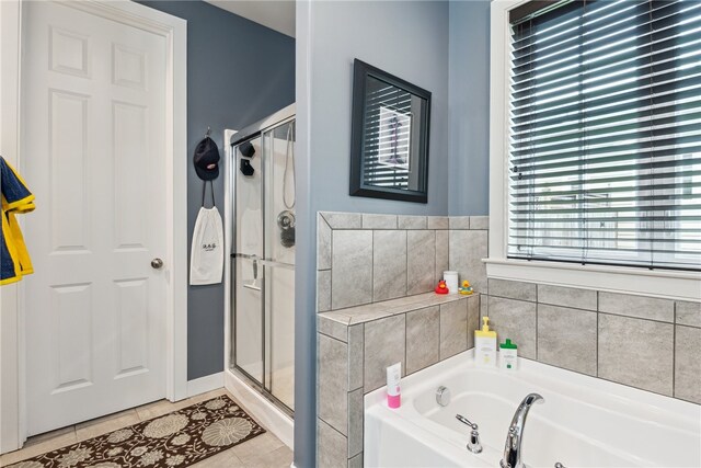 900 Thorn St, Sewickley, PA 15143 - full bath with a stall shower, a bath, and tile patterned flooring