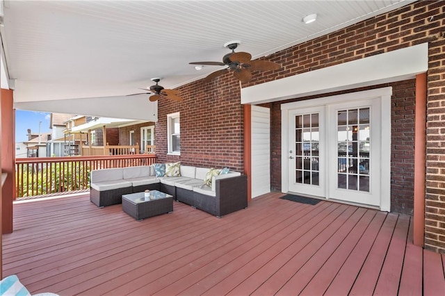 811 Bayridge Ave, Brookline, PA 15226 - wooden deck with an outdoor living space and a ceiling fan