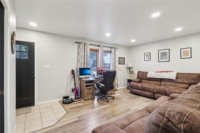 328 Chestnut Dr, Center Twp, PA 16001 - home office with recessed lighting, light wood finished floors, and plenty of natural light