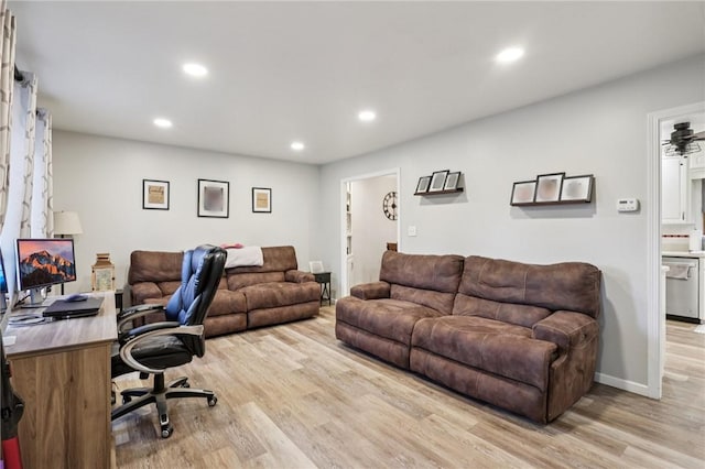 328 Chestnut Dr, Center Twp, PA 16001 - office area with light wood-style flooring and recessed lighting