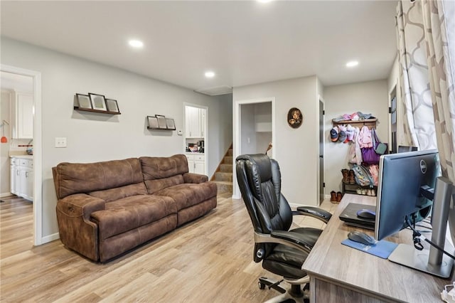 328 Chestnut Dr, Center Twp, PA 16001 - office space featuring light wood-type flooring and recessed lighting