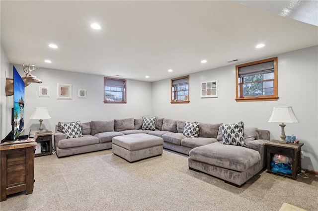 328 Chestnut Dr, Center Twp, PA 16001 - carpeted living room featuring recessed lighting
