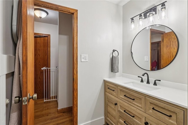 328 Chestnut Dr, Center Twp, PA 16001 - bathroom with vanity and wood finished floors