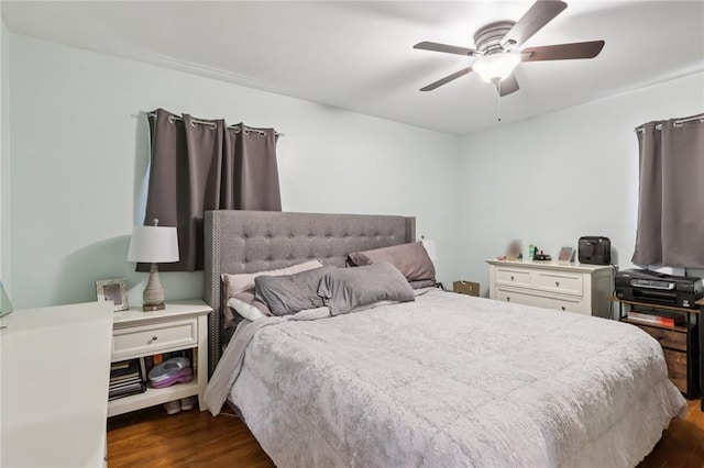 328 Chestnut Dr, Center Twp, PA 16001 - bedroom featuring dark wood-style floors and a ceiling fan