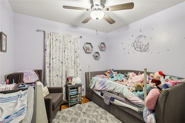 328 Chestnut Dr, Center Twp, PA 16001 - bedroom featuring wood finished floors and ceiling fan