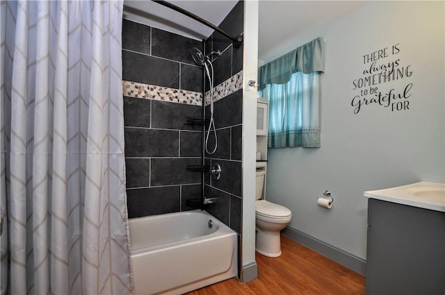 4632 Greensprings Ave, West Mifflin, PA 15122 - full bathroom with wood finished floors, vanity, and shower / tub combo with curtain