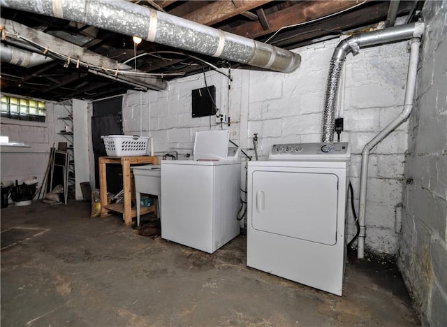 4632 Greensprings Ave, West Mifflin, PA 15122 - unfinished basement featuring independent washer and dryer