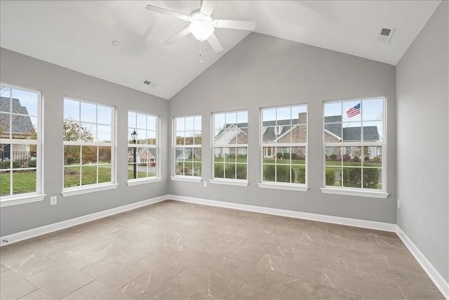 103 Spring Valley Dr, Jackson Twp, PA 16063 - unfurnished sunroom featuring high vaulted ceiling and baseboards