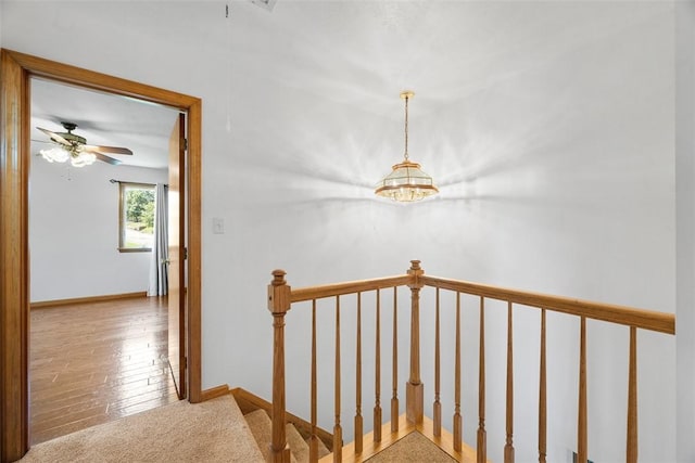 2812 Ridge Road Ext, Economy, PA 15005 - stairs with ceiling fan and wood-type flooring