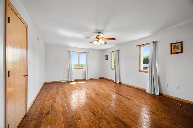 2812 Ridge Road Ext, Economy, PA 15005 - spare room featuring a ceiling fan, plenty of natural light, and hardwood / wood-style flooring