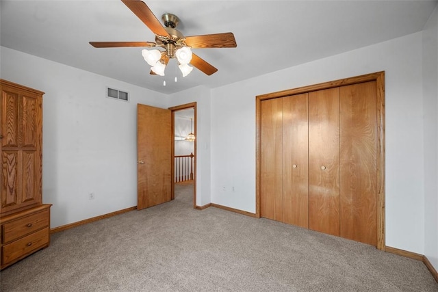 2812 Ridge Road Ext, Economy, PA 15005 - unfurnished bedroom with carpet flooring, a closet, and a ceiling fan