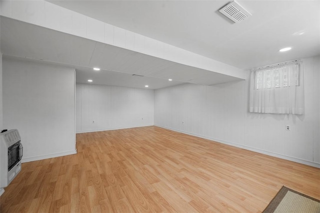 2812 Ridge Road Ext, Economy, PA 15005 - basement featuring light wood finished floors, heating unit, and recessed lighting
