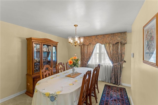 124 Marble Dr, Peters Twp, PA 15317 - dining area with a chandelier and light colored carpet
