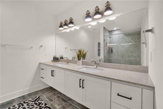 1817 Fox Way S, Side, PA 15203 - full bathroom with double vanity, a stall shower, and marble look tile flooring