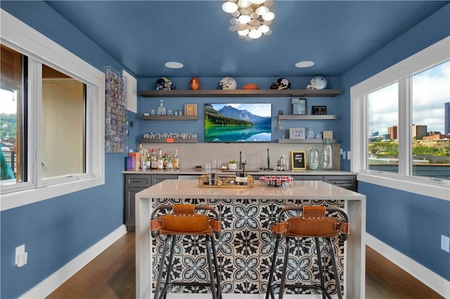 1817 Fox Way S, Side, PA 15203 - indoor dry bar with dark wood-style floors