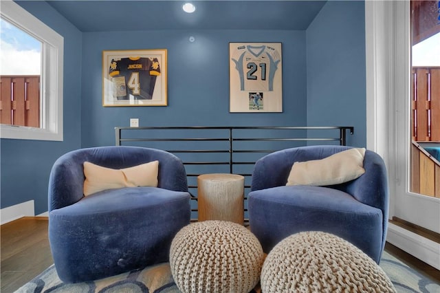 1817 Fox Way S, Side, PA 15203 - living area featuring wood finished floors and recessed lighting