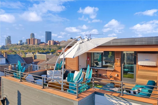 1817 Fox Way S, Side, PA 15203 - wooden terrace with a skyline view