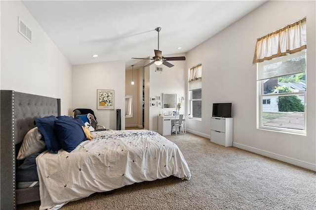21 Enon Way S, Side, PA 15203 - carpeted bedroom with a ceiling fan, recessed lighting, and vaulted ceiling