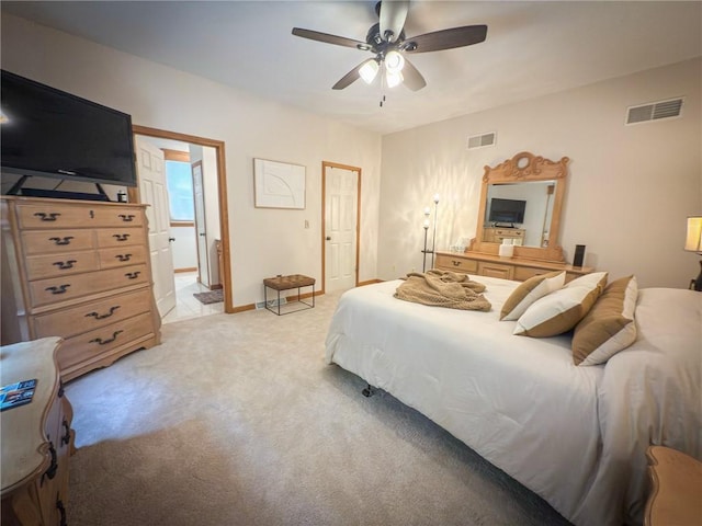 121 Covington Dr, Center Twp, PA 16001 - bedroom with light colored carpet and ceiling fan