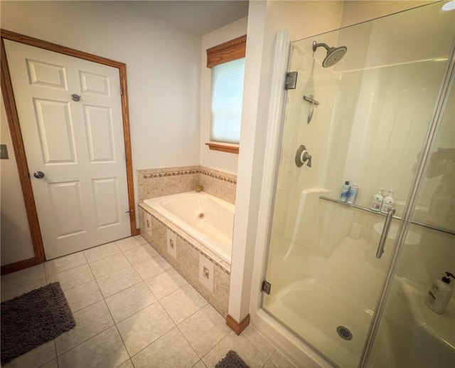 121 Covington Dr, Center Twp, PA 16001 - full bathroom with a stall shower, a bath, and tile patterned floors