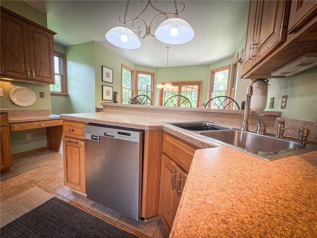 121 Covington Dr, Center Twp, PA 16001 - kitchen featuring dishwasher, plenty of natural light, light tile patterned floors, and light countertops