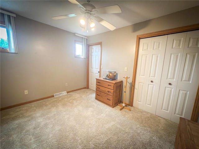 121 Covington Dr, Center Twp, PA 16001 - carpeted bedroom featuring a closet and ceiling fan