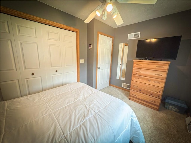 121 Covington Dr, Center Twp, PA 16001 - carpeted bedroom featuring a closet and a ceiling fan