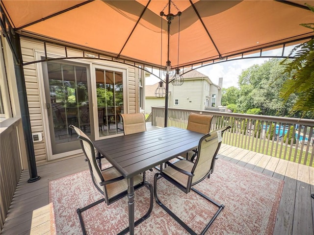 121 Covington Dr, Center Twp, PA 16001 - view of patio with a gazebo, a wooden deck, and outdoor dining area