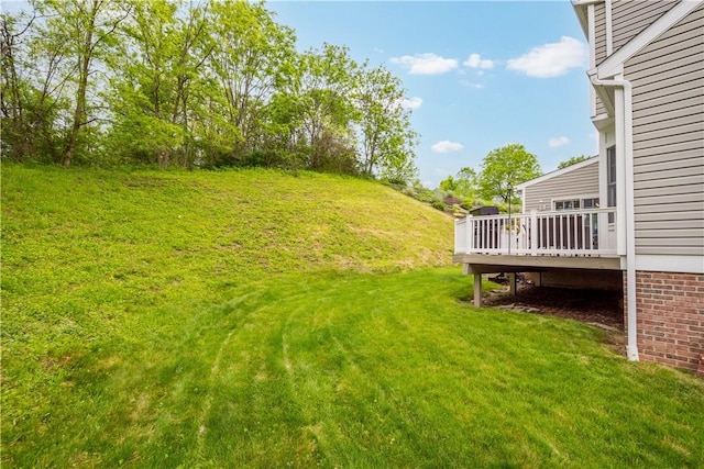 3001 Willowbrook Dr, South Fayette, PA 15017 - view of grassy yard featuring a wooden deck