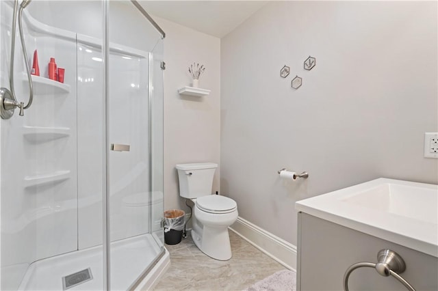 160 45th St, Lawrenceville, PA 15201 - full bathroom featuring vanity, a stall shower, and marble finish floors