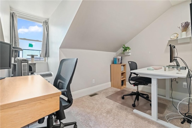 160 45th St, Lawrenceville, PA 15201 - carpeted home office featuring vaulted ceiling