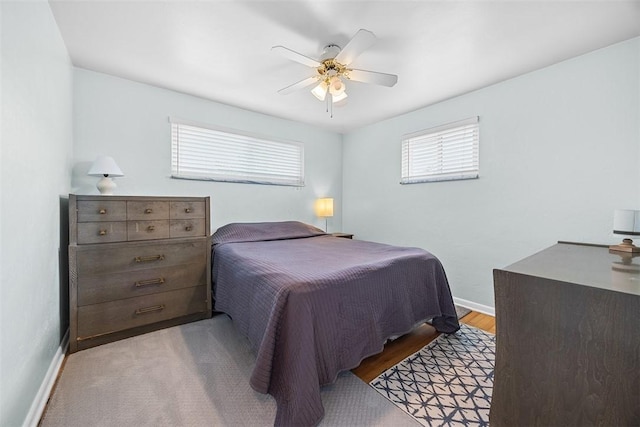 4715 Meadowgreen Dr, Whitehall, PA 15236 - bedroom with light wood-style flooring and a ceiling fan