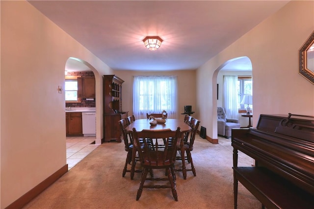 267 Blackhawk Rd, Chippewa Twp, PA 15010 - dining space with arched walkways and light colored carpet