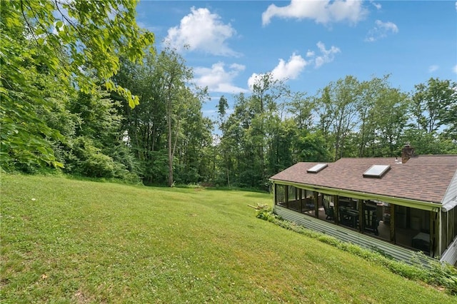 128 Honey Suckle Ln, Unity Twp, PA 15601 - view of green lawn featuring a sunroom