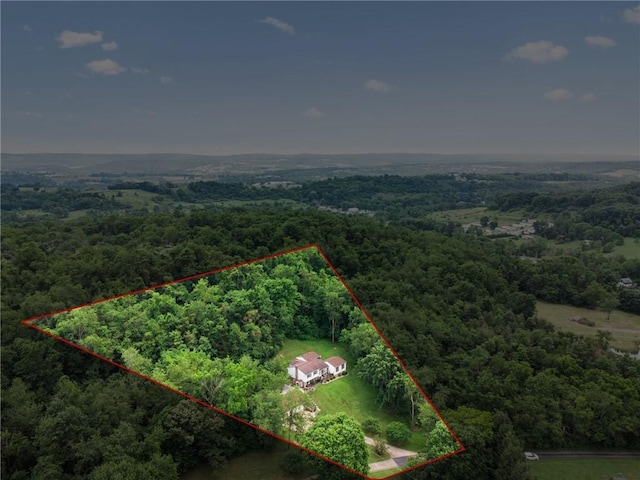 128 Honey Suckle Ln, Unity Twp, PA 15601 - view of property location featuring a heavily wooded area and property parcel outlined