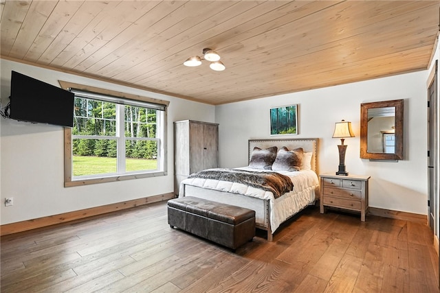 50 Hawes Rd, Wharton Twp, PA 15437 - bedroom with hardwood / wood-style floors, wooden ceiling, and crown molding