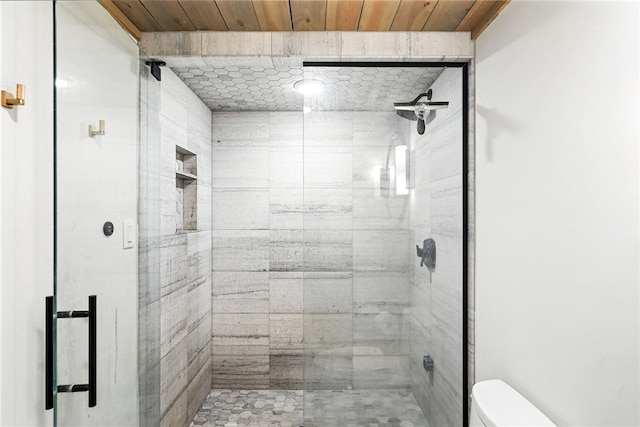 50 Hawes Rd, Wharton Twp, PA 15437 - full bath featuring a shower stall and wooden ceiling