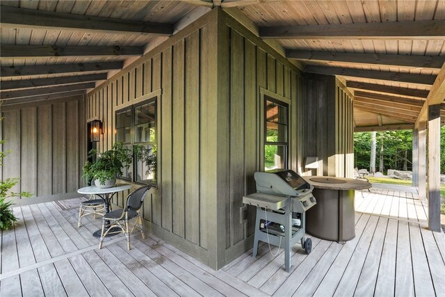 50 Hawes Rd, Wharton Twp, PA 15437 - wooden porch featuring a grill
